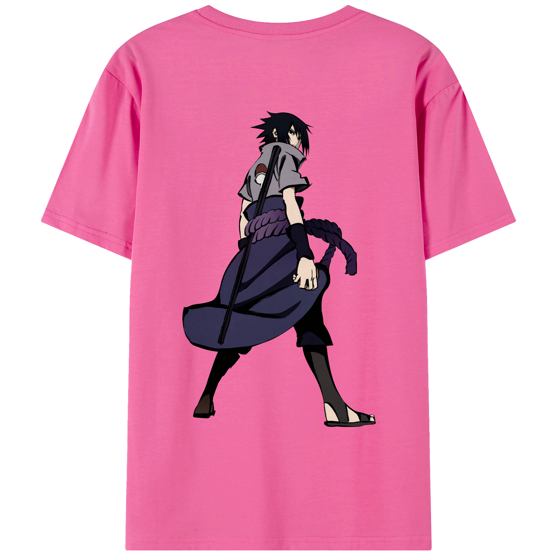 （画像用） NARUTO -ナルト- うちは サスケ Uchiha Sasuke レディース半袖Tシャツ(バックプリント)